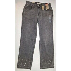 Levi's Gray Denim Paint Splatter Low Pro Straight Jean Women's 31 (34x30) NWT